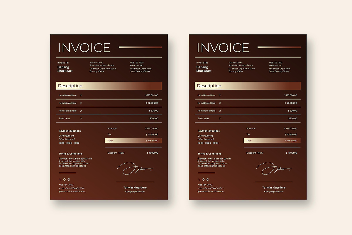 Gradient Invoice, a Stationery Template by Siska Arista (Photo 2 of 2)