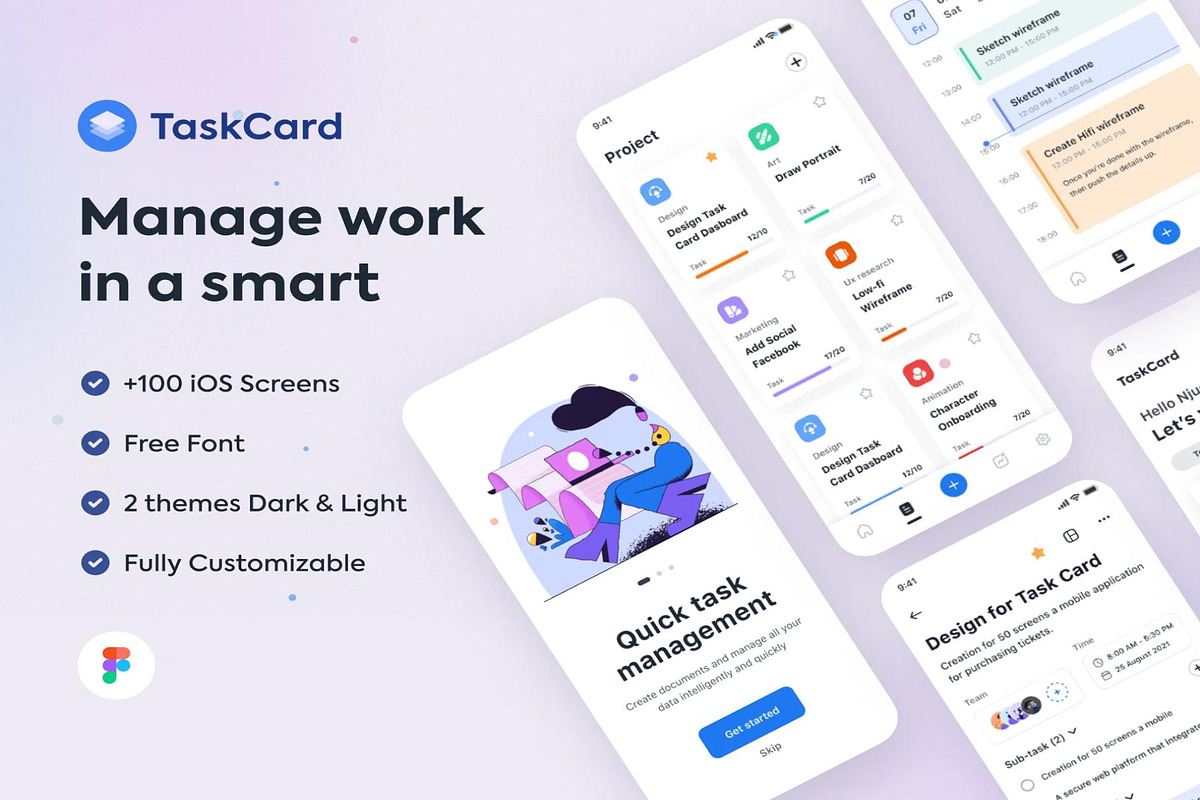 TaskCard App : iOS Ui Kit, an UI Kit Template by Creative Perspective (Photo 1 of 6)