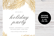 Holiday Party Invitation Template, an Invitation Template by Pixejoo (Thumbnail 1 of 2)