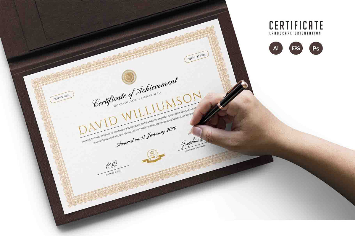 202. Modern Certificate Template, a Stationery Template by CreativeRezwan (Photo 2 of 3)