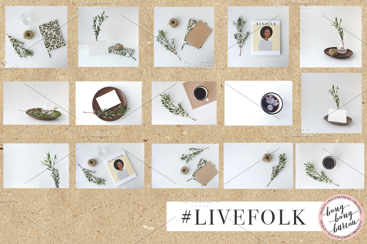 15 lifestyle social media images, a Books & Magazine Mockup by Bang Bang Bureau (Photo 6 of 7)