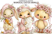 Whimsical Easter Animals Clipart, an Illustration by designcity5 (Thumbnail 1 of 5)