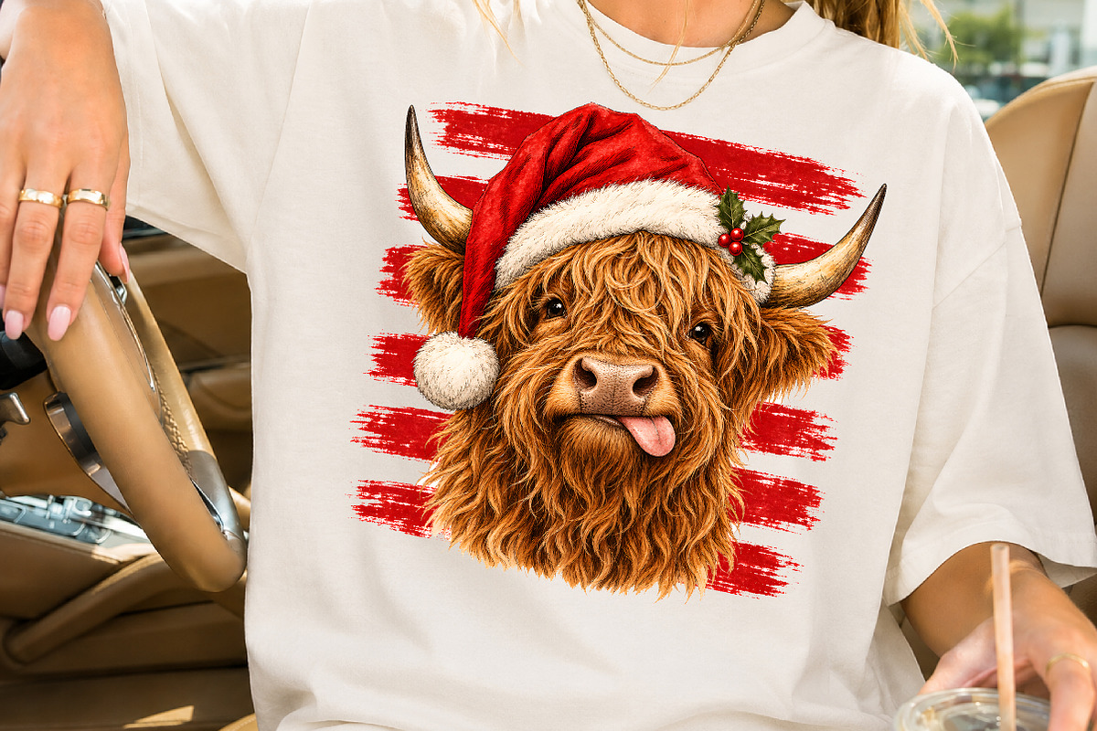 Christmas Highland Cow Santa Hat PNG, a Seasonal Illustration by Rose Art (Photo 2 of 4)