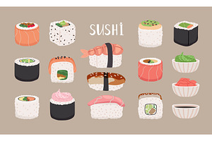 Traditional asian cuisine set with, a Food Illustration by Stock-Smart-Start