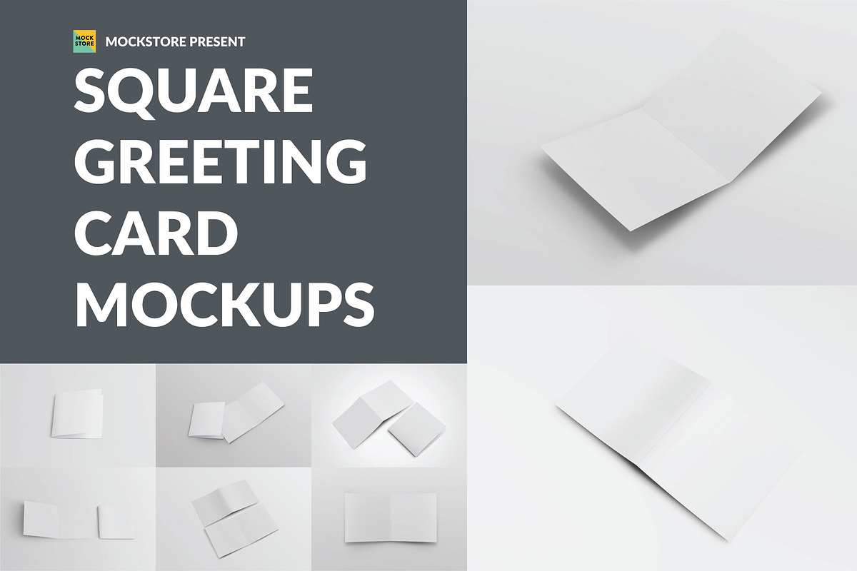Square Greeting Card Mock-Ups, a Print Template by Mockstore (Photo 10 of 11)