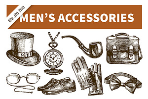 Hand Drawn Men's Accessories Set