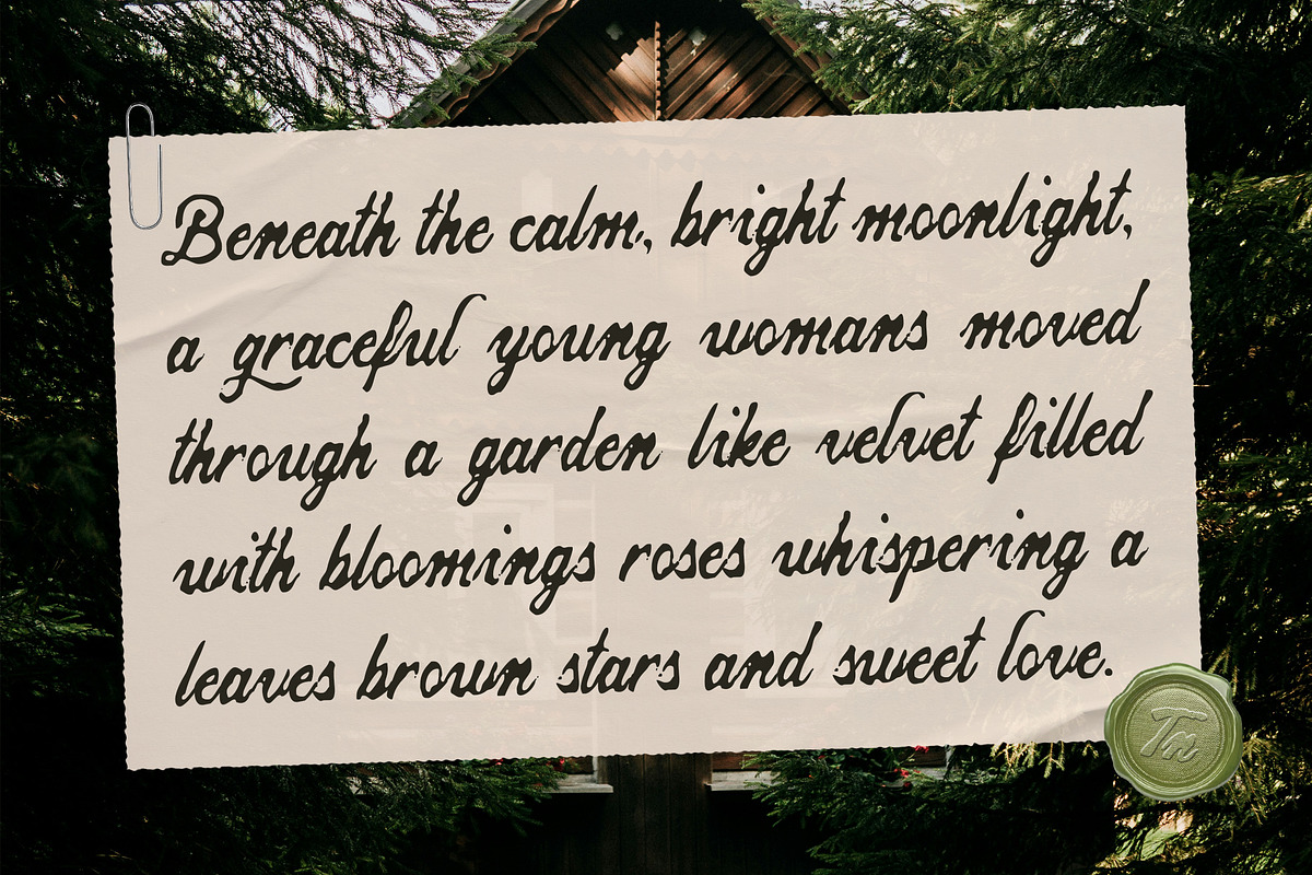 Quarella Jardin - Vintage Script, a Script Font by Typia Nesia (Photo 10 of 12)