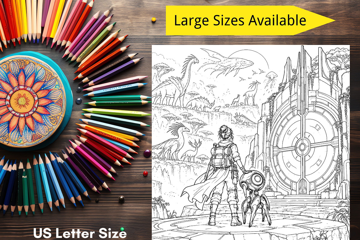 Alien Wildlife Coloring Pages Bundle, a Brochure Template by LA Design (Photo 8 of 10)