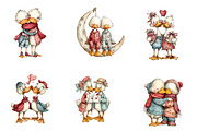 whimsical duck couple clipart, an Illustration by CreationArt (Thumbnail 2 of 5)