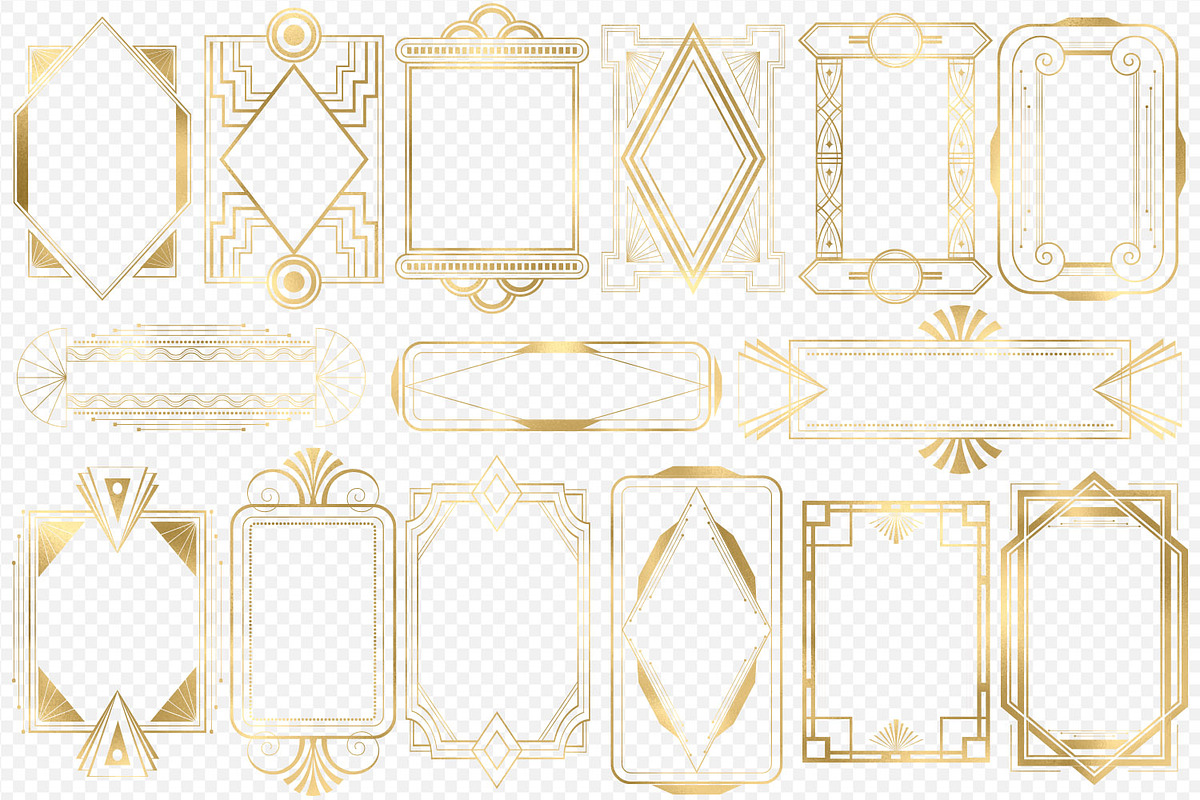 Gold Art Deco Frames, an Illustration by Digital Curio (Photo 2 of 2)