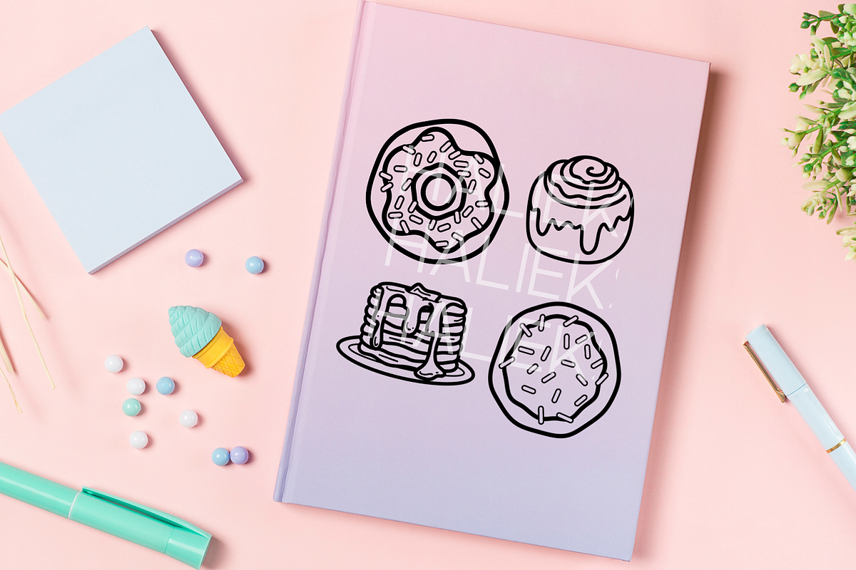 55 Junk Food Procreate Stamp Brushes, a Brushes & More by HalieKStudio (Photo 8 of 9)