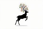 Majestic Deer Silhouette Bundle, an Illustration by jahid234 (Thumbnail 5 of 7)