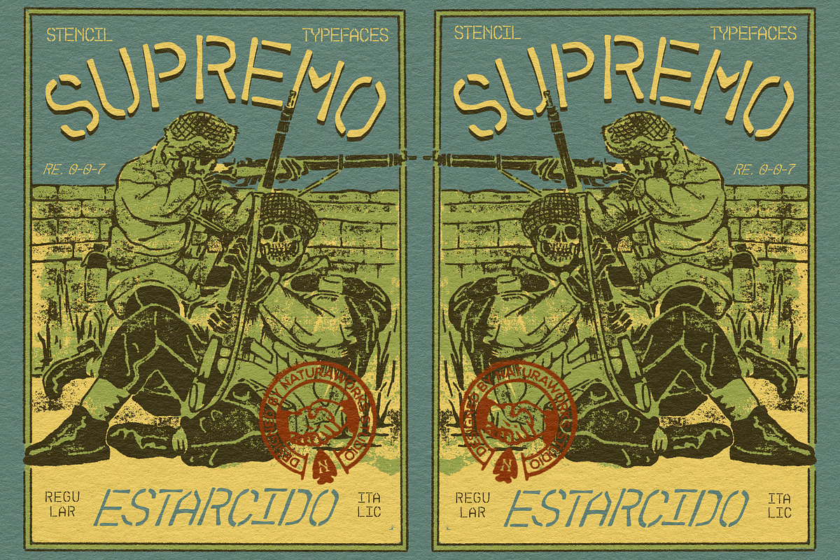 SUPREMO ESTARCIDO TYPEFACE, a Sans Serif Font by Naturaworks Creative (Photo 1 of 6)