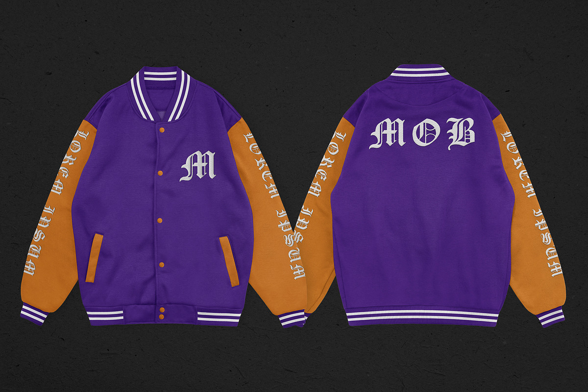 Realistic Varsity Mockup 2, a Hoody Mockup by Uncentrifuged Pressure (Photo 3 of 6)