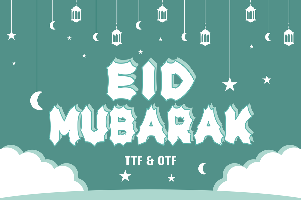Eid Mubarak - Islamic Font Types, a Font by KiddoGlyphs Studio (Photo 1 of 3)