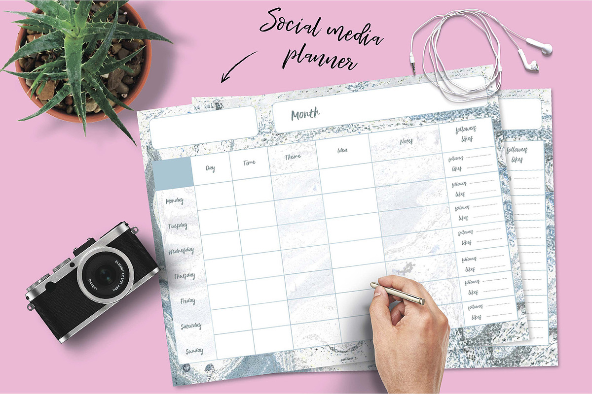 Social Media planner for content, a Social Media Template by digital_essence (Photo 2 of 5)