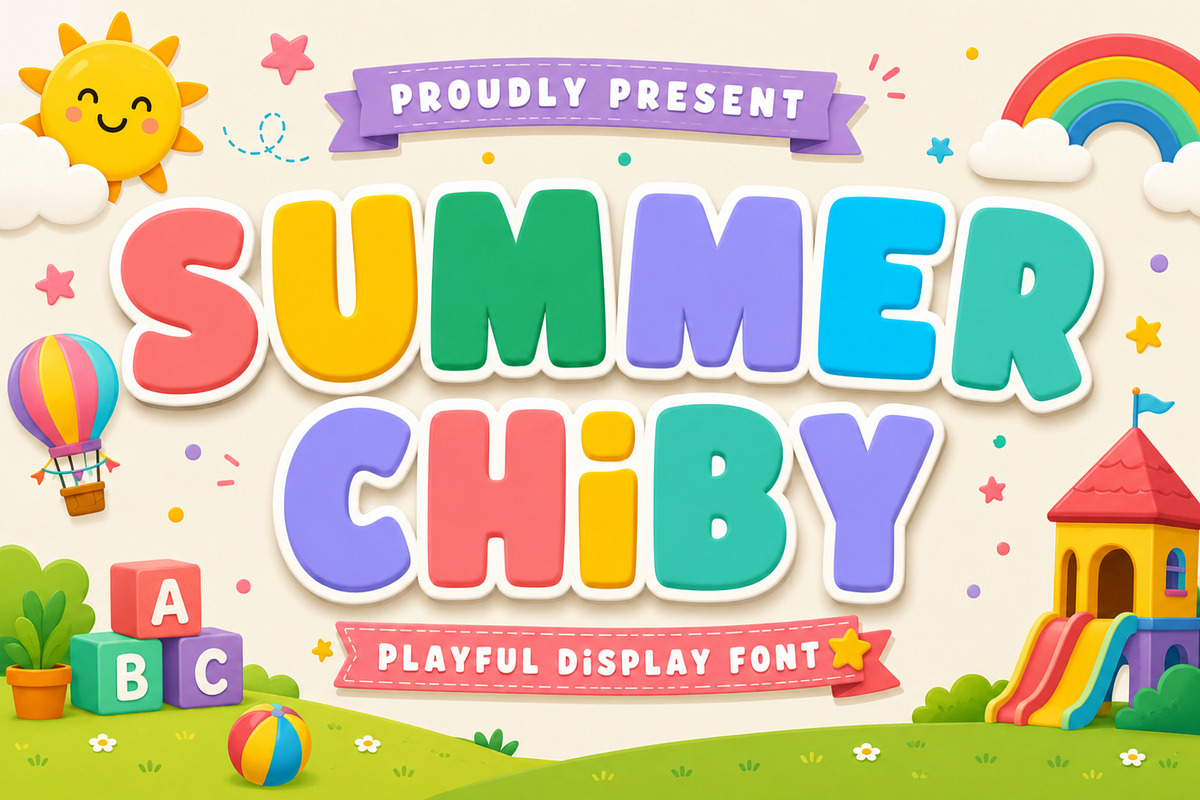 Summer Chiby - Playful Font, a Sans Serif Font by Limited.studio (Photo 1 of 5)