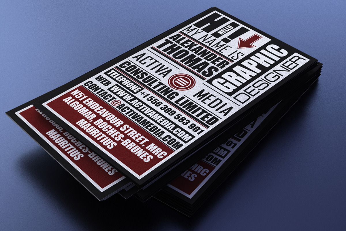 Typography Business Card, a Business Card Template by Marvel (Photo 1 of 4)