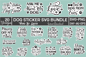 Dog Sticker SVG Bundle