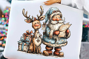 Christmas Santa & Reindeer Clipart, an Illustration by Craft Nest (Thumbnail 4 of 8)