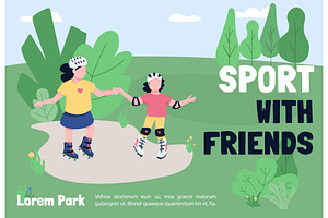 Sport with friends banner template, a Poster Template by IMG visuals characters