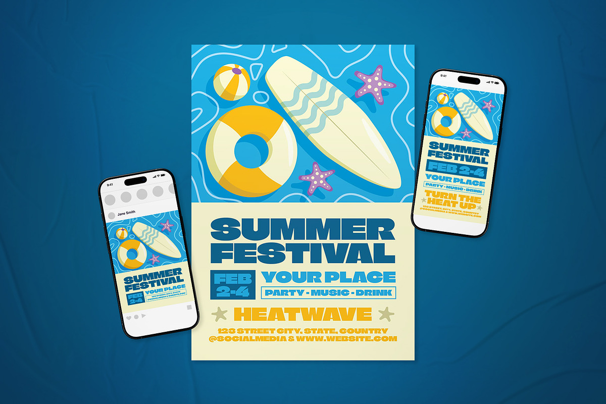 Summer Festival Event Flyer Set, a Flyer Template by The Good Store (Photo 1 of 2)