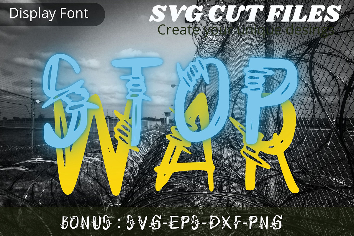 Stop War font, Barb font, War font, a Font by Tattoo Worker Studio (Photo 1 of 4)