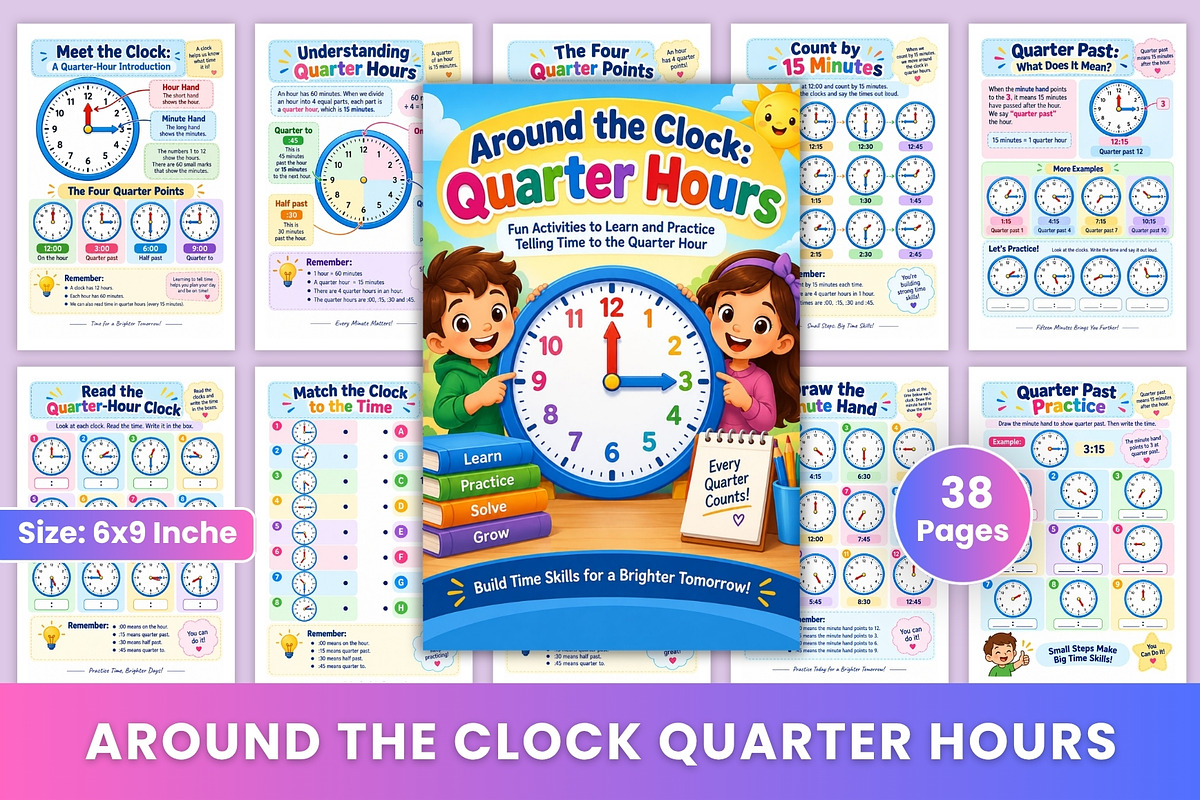 Around the Clock: Quarter Hours, a Stationery Template by Designmela01 (Photo 1 of 6)