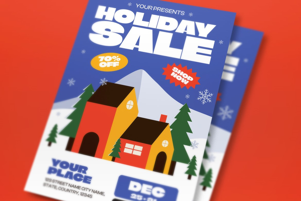 Blue Holiday Sale Flyer Set, a Flyer Template by graphicook (Photo 2 of 3)