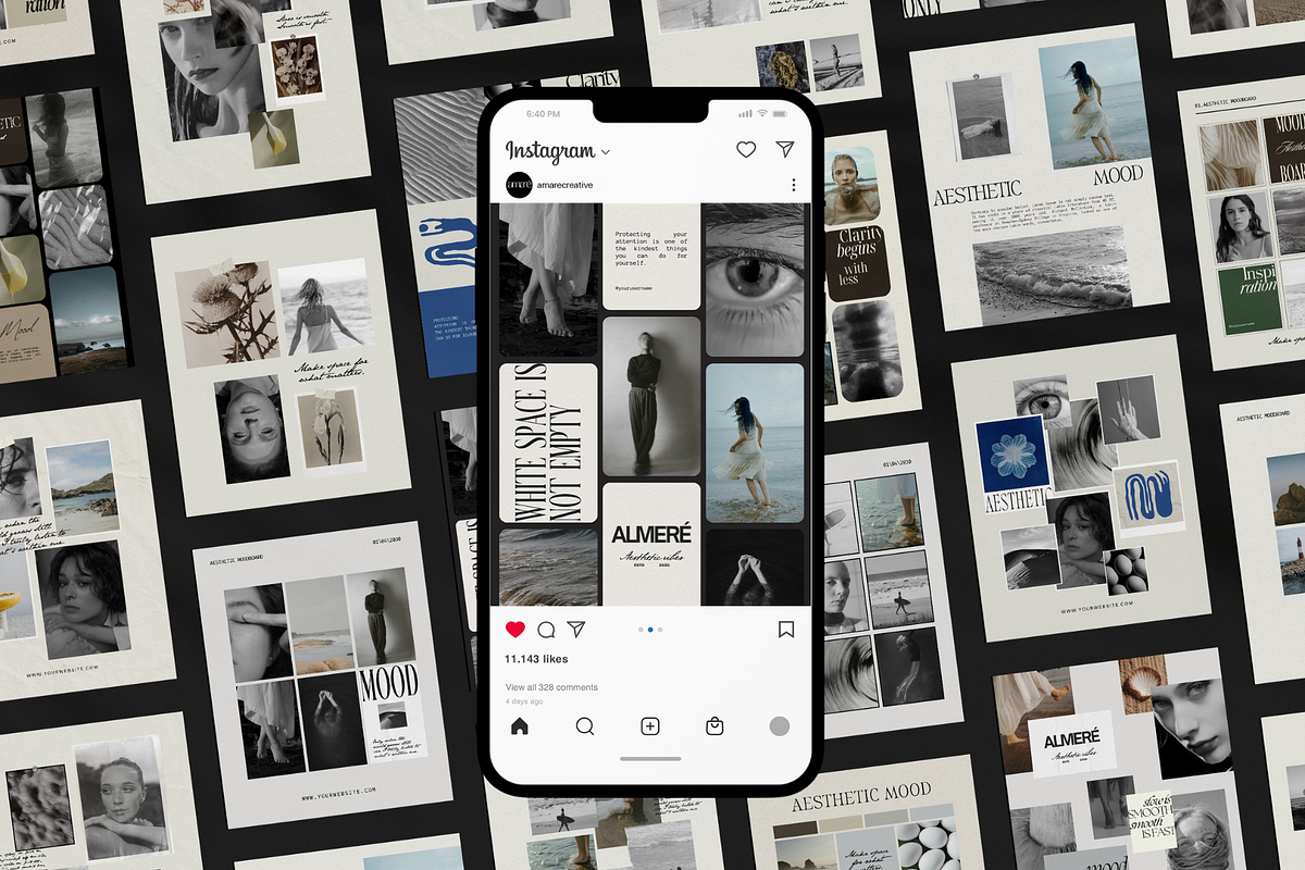 30 Instagram Post Canva Template, a Social Media Template by Amaré Creative (Photo 1 of 9)