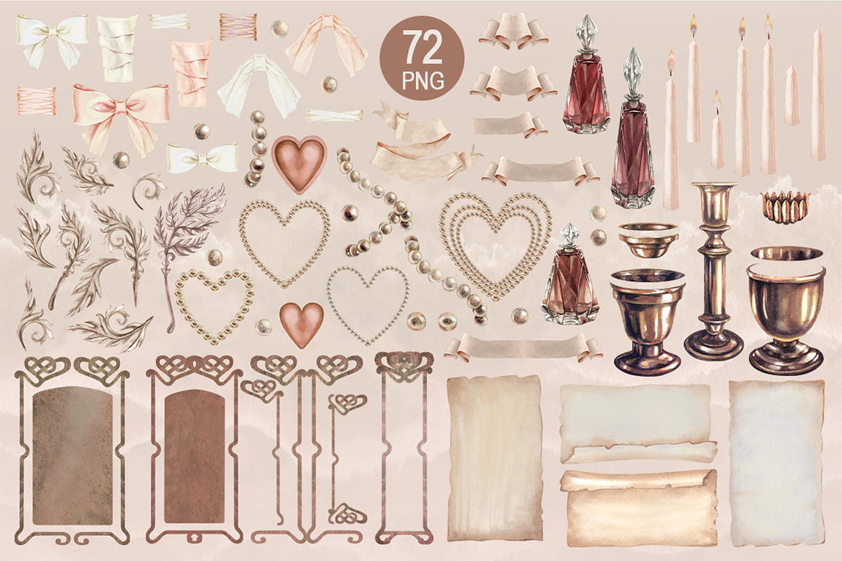 Love&Rose botany vintage watercolor, a Decorative Illustration by EL_SUHOVA (Photo 3 of 13)