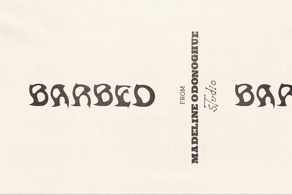 Barbed – Handmade Gothic Horror Font, a Blackletter Font by Madeline ODonoghue Design (Photo 7 of 9)