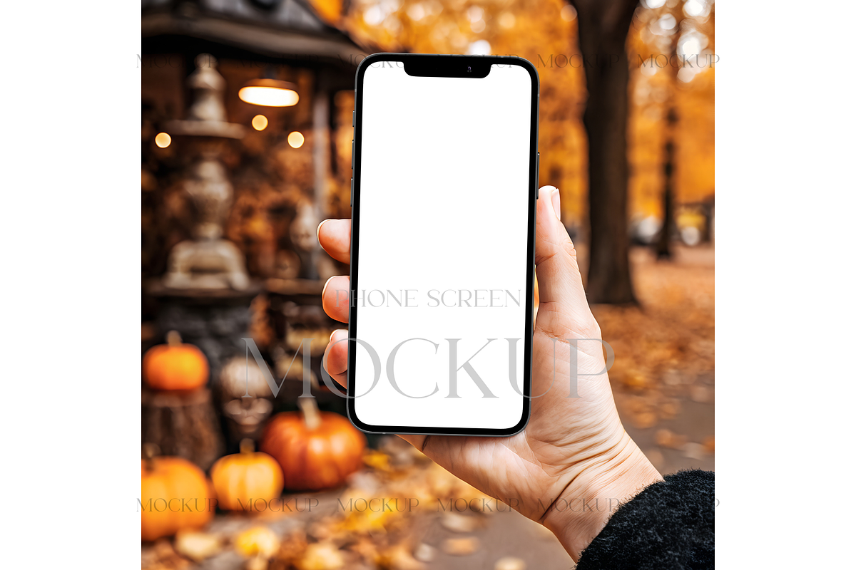 Halloween Season iPhone Mockup, a Product Mockup by MockupWizard (Photo 1 of 3)