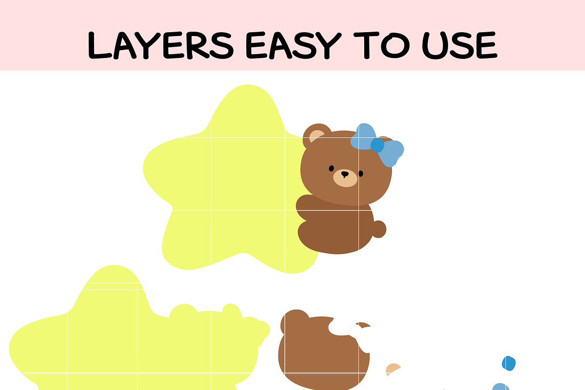 Cute Bear with Star SVG, an Illustration by TheHitShop (Photo 6 of 10)