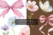 Pastel Wildflowers & Bows Clipart, a Decorative Illustration by OKArtHub (Thumbnail 11 of 11)