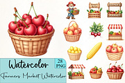 Farmers Market Watercolor Clipart, an Illustration by CrexoraLab (Thumbnail 1 of 5)
