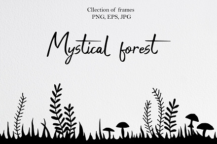 Mystical forest. Collection of frame