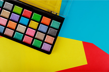 Makeup eye shadows in box., a Beauty & Fashion Photo by Ungvar Studio