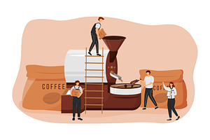 Roasting Coffee Beans Illustration