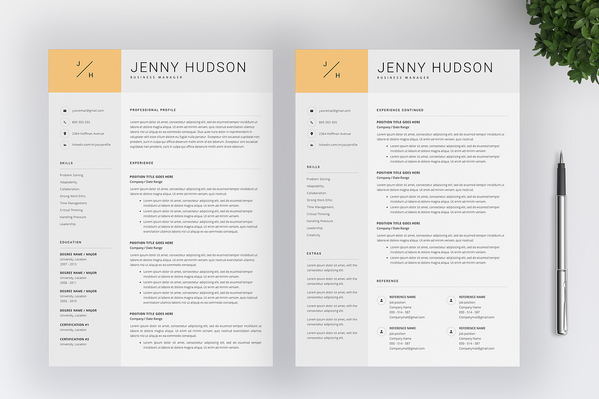 Creative Resume Template / CV, a Resume Template by SalientResume (Photo 3 of 5)