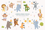 Animals Music Parade, an Animal Illustration by Petit Citizen Design (Thumbnail 1 of 8)