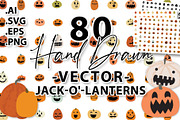 80 Hand Drawn Jack-O-Lantern Vectors, an Illustration by MarkieAnn Creative (Thumbnail 1 of 5)