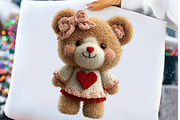Faux Yarn Valentine's Day Teddy Bear, an Illustration by Craft Nest (Thumbnail 2 of 5)