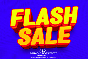 Flash Sale PSD 3d Editable Text