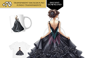 Princess Clipart Black Dress quince, a Person Illustration by VM PARTYS  BY TAIRUMA (Thumbnail 2 of 10)