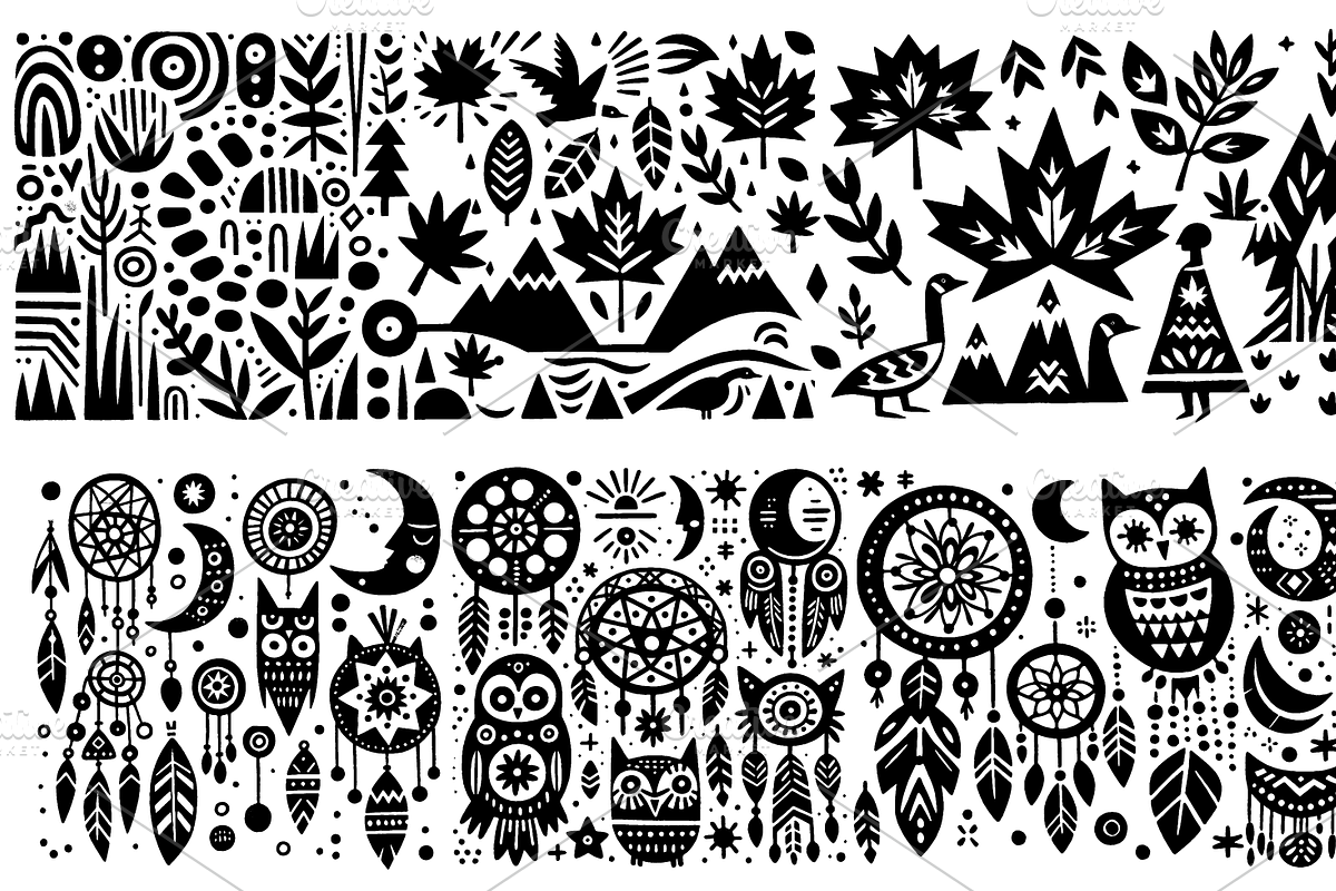 Vintage Flowers Folk Art, a Decorative Illustration by devastd (Photo 28 of 28)