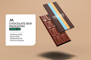 Chocolate Bar Packaging Mockup Set