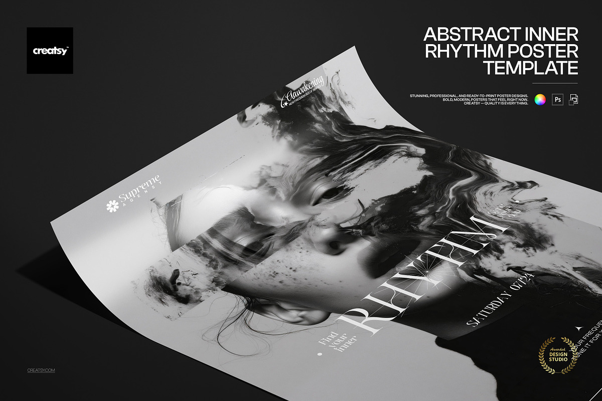 Abstract Rhythm Poster Template, a Poster Template by creatsy5 (Photo 1 of 4)