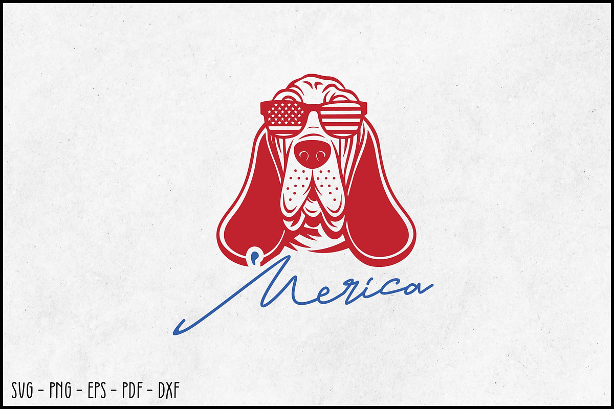 Patriotic Basset Hound 'Merica SVG, an Object Graphic by BeeCraftR (Photo 2 of 5)