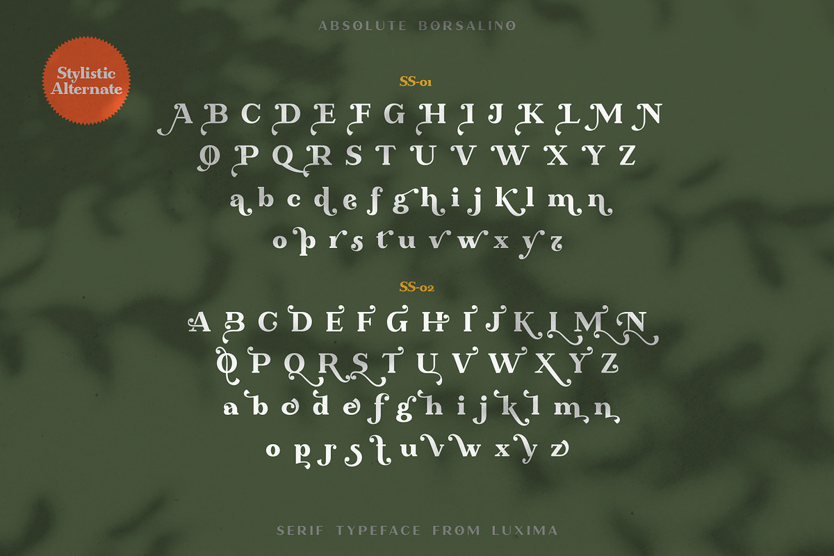 Absolute Borsalino - Serif Font, a Serif Font by Luxima (Photo 9 of 15)